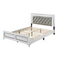 thumbnail image 3 of ACME Casilda Queen Bed w/LED in Gray PU & White Finish My Lux Decor Round, 3 of 5