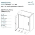thumbnail image 4 of Transolid MBD607608C-R-PC 76" High X 59" Wide Bypass Frameless Shower Door - Chrome, 4 of 6