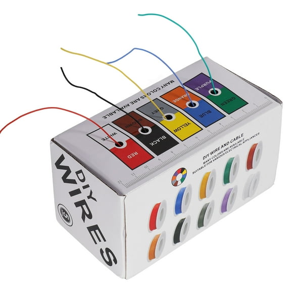 Hemoton 5 Rolls Copper Electrical Wire Insulated Cable Wire Electric Extend Cord (30AWG)