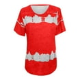 thumbnail image 3 of Fanxing Women's Plus Size Color Block Tees Shirts Tie-Dye Printed Casual Short Sleeve Tops Basic Summer Tees XS,S,M,L,XL,XXL,XXXL,XXXXL, 3 of 4