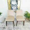 thumbnail image 3 of Barrett Mid-Century Velvet Dining Chair in Beige (Set of 2), 3 of 7