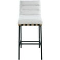 thumbnail image 3 of Meridian Furniture Burke Cream Boucle Fabric Bar Stool, 3 of 7