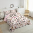 thumbnail image 4 of Feelyou Pink Flower Women Bedding Comforter Set, Vintage Boho Floral Twin Comforter Sets, Mandala Cherry Blossoms Reversible Bedding Set, Ultra Soft Bedroom Decor, 2 Pieces, 4 of 9