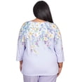 thumbnail image 2 of Alfred Dunner Womens Plus-Size Spring Flower Split Neck Top, 2 of 6