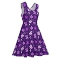 thumbnail image 4 of 2024 Purple Floral Print Dress High Waist Daisy Flower Casual Dresses Summer Woman Oversize Elegant Design Skate Dress, 4 of 7