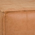 thumbnail image 4 of Trent Home Pouf de Table Basse Carré Boho Grand Format en Similicuir Brun Vieilli, 4 of 6