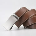 thumbnail image 3 of Mens Genuine Leather Ratchet Belts Adjustable Automatic Buckle Size 30-42 Brown, 3 of 7