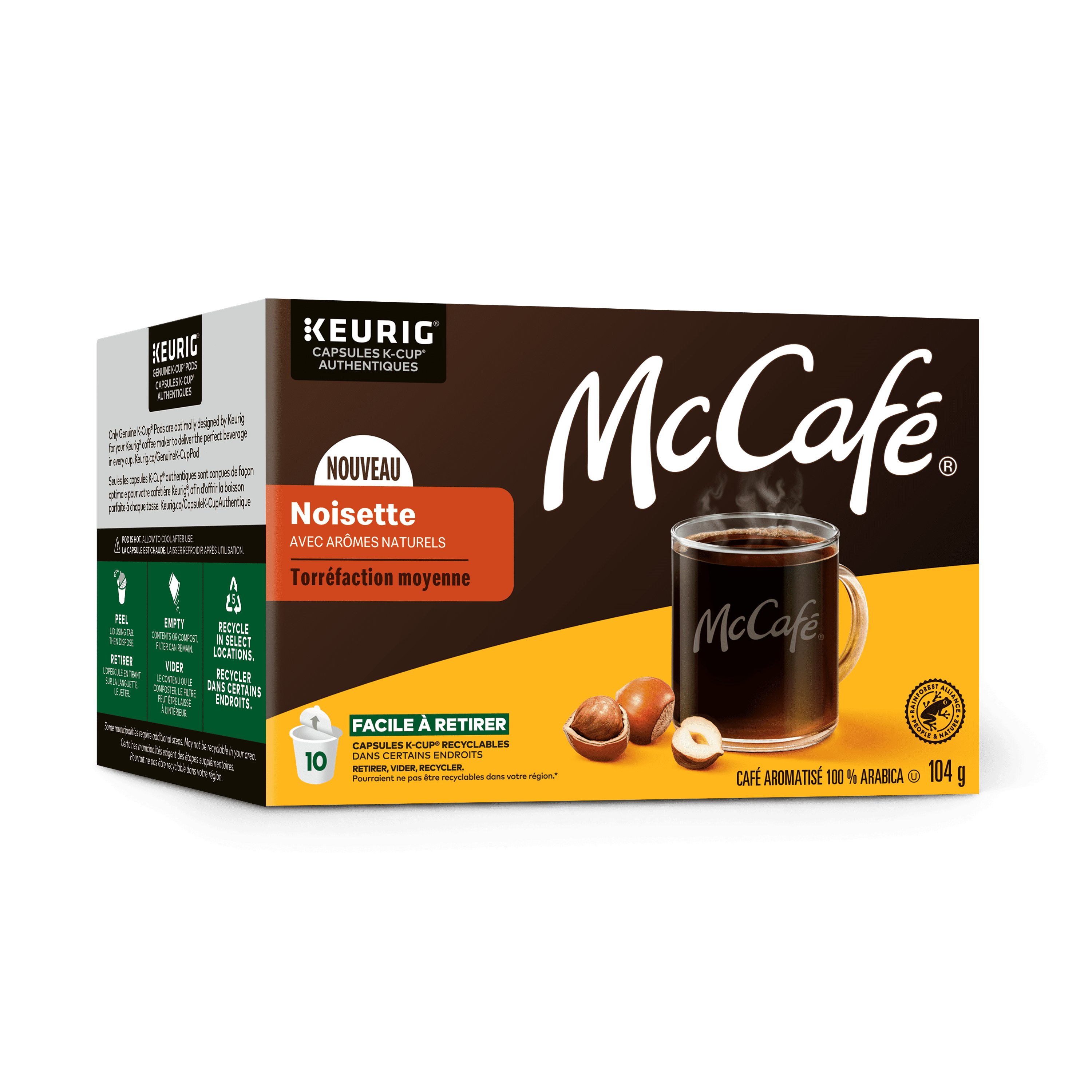 McCafé Premium Hazelnut Flavoured, Medium Roast, K-Cup Coffee Pods, 10 Count