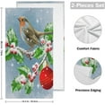 thumbnail image 2 of Christmas Winter Bird Hand Towels, Winter Snow Tree Kitchen Towel Ultra Soft and Absorbent,Decorative Fingertip Face Towel for Bathroom Hotel, 2 PCS, 28.3"x 14.4", 2 of 6