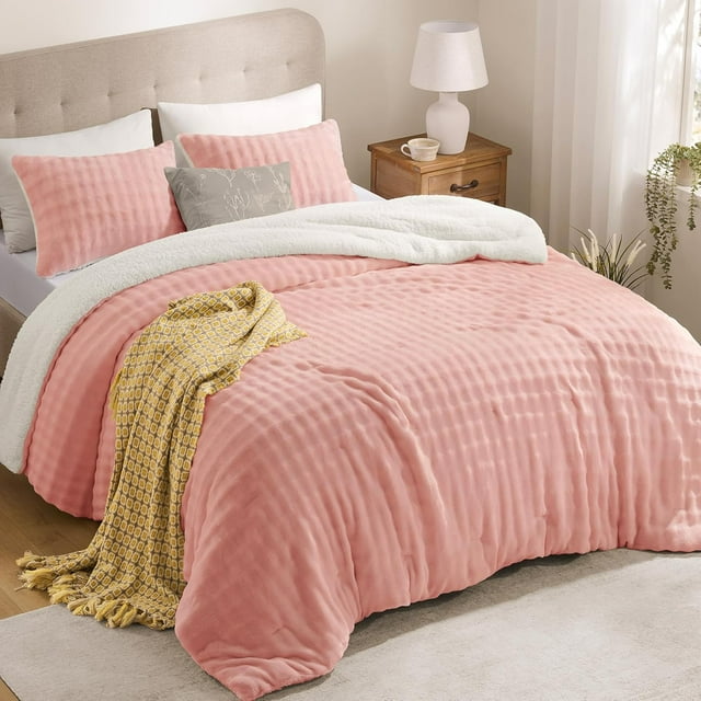 UltraSoft Twin Comforter Set with Pillow Sham Piece Set Plush Warm Fall Winter Bedding Comforter Sets