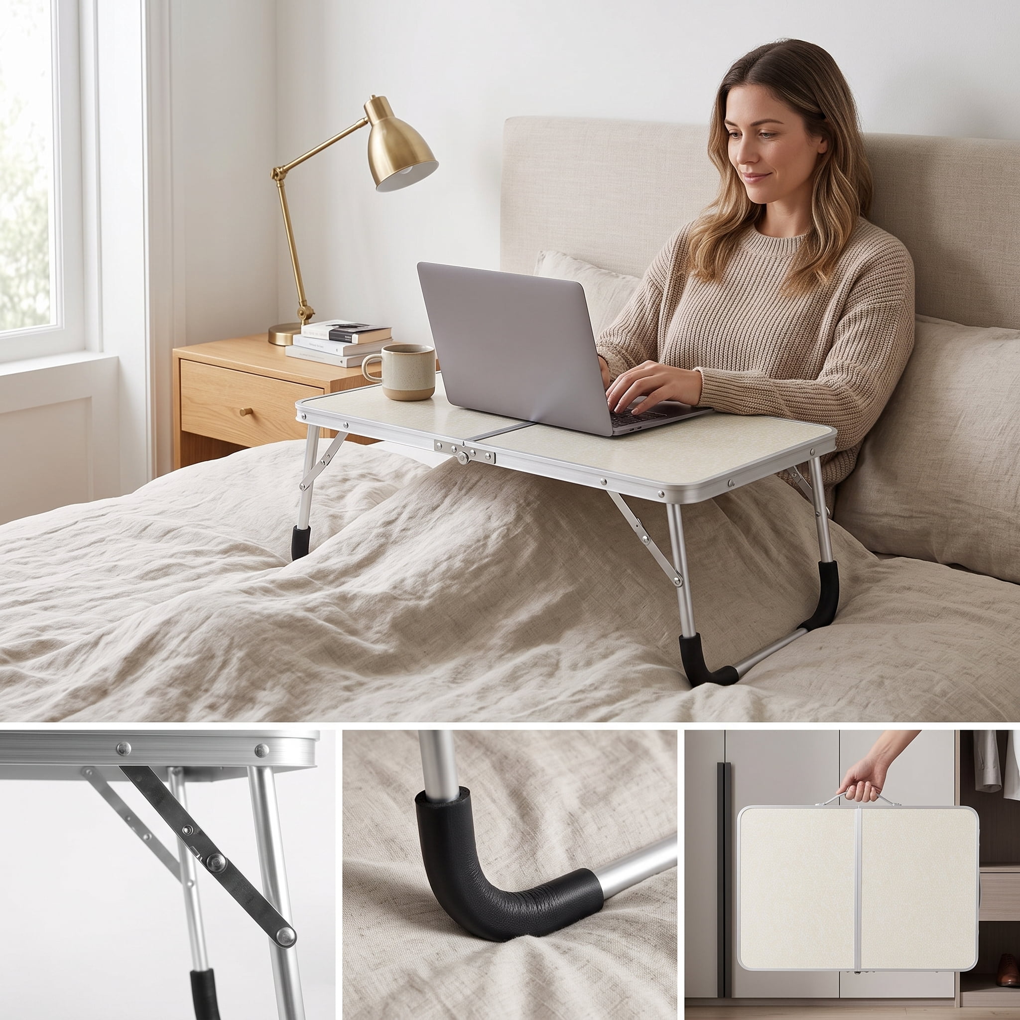 Multi-Functional Collapsible Laptop Desk Bed Desk, For Sofa Couch Floor Dormitory