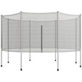 thumbnail image 1 of 14ft Trampoline Safety Net Enclosure - Grey PE Net with 8 Poles | Backyard Bounce Protection, 1 of 7