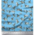 thumbnail image 1 of Soimoi Viscose Chiffon Fabric Leaves,Flower & Humming Bird Print Sewing Fabric Yard 42 Inch Wide, 1 of 3