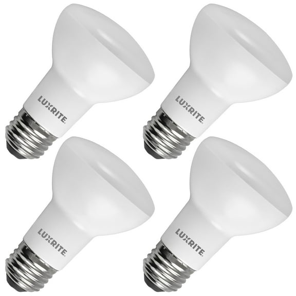 Luxrite BR20 LED Light Bulbs, 6.5W=45W, 4000K Cool White, Dimmable, 1100 Lumens, E26 4 Pack