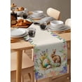 thumbnail image 4 of Rabbit Easter Flower Leaf Easter Egg Table Runners for Dining Room Coffee Home Decor Tablecloth Table Cover, 4 of 5