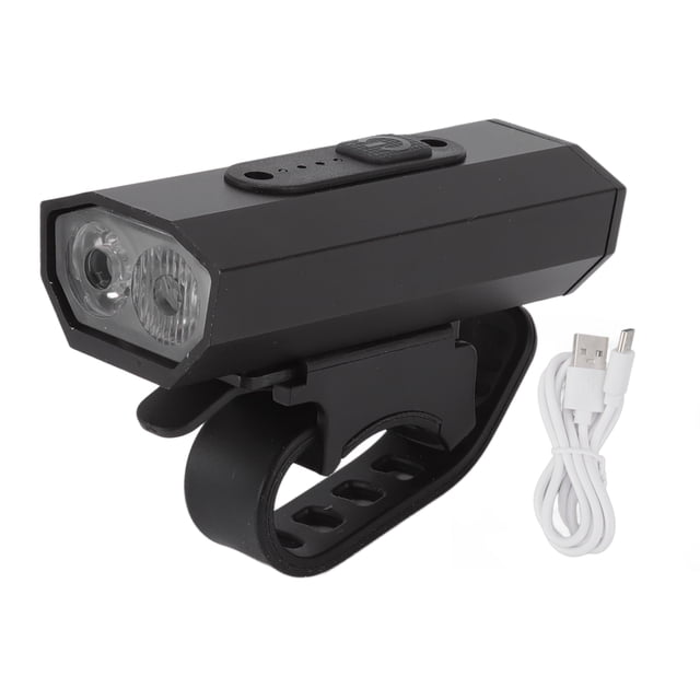 Luz de bicicleta de doble cabezal, 6 niveles de luz, recargable por USB, aleación de aluminio, LED, para ciclismo al aire libre