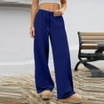 thumbnail image 6 of Spring Sweatpants Women Fleece Lined Wide Leg High Waisted Baggy Joggers Drawstring Cozy Lounge Pants Casual Sweat Pants Fall Navy 2XL, 6 of 6