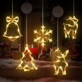 thumbnail image 1 of ORUYROP 5 PCS Christmas Window Lights, LED Christmas Indoor Decorations Hanging Lights Battery Operated with Suction Cup Windows Santa Snowflake Reindeer Decor for Christmas Trees, Window, Wa, 1 of 7