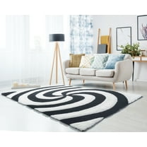 United Weavers of America Abstract Shag Contemporary Area Rugs, Black