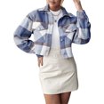 thumbnail image 1 of MAWCLOS Women Outwear Long Sleeve Coat Woolen Jacket Spliced Party Cardigan Jackets Blue M, 1 of 3