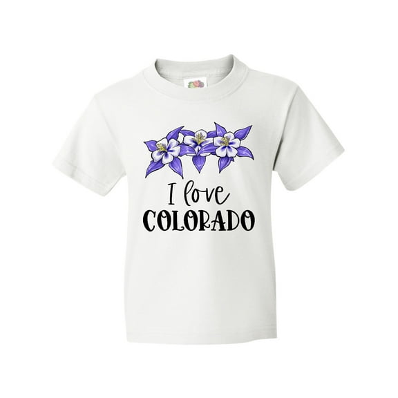 Inktastic I Love Colorado Columbine Flowers Youth T-Shirt
