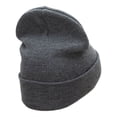 thumbnail image 3 of Awesome Father Embroidered 12 Inch Long Knitted Beanie - Dk Grey OSFM, 3 of 5