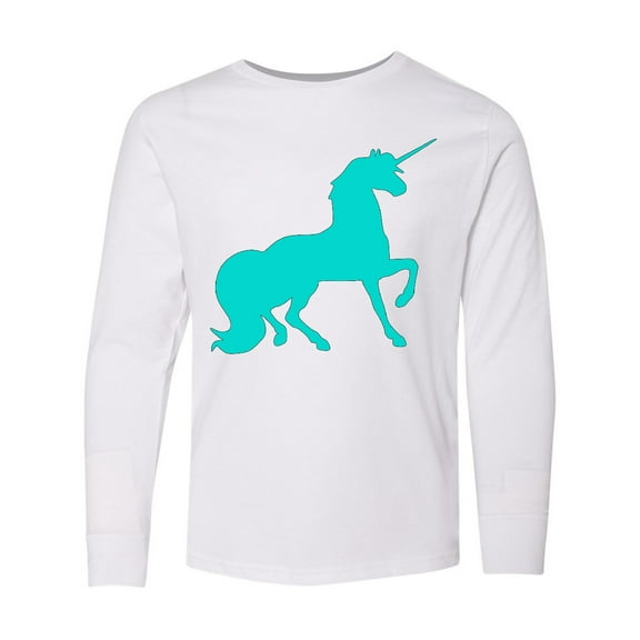 Inktastic Aqua Unicorn Long Sleeve Youth T-Shirt