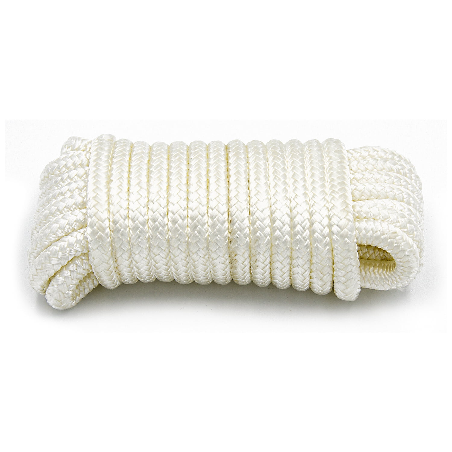(2 pack) Ozark Trail Double-Braided Nylon Marine Dock Line 3/8 in x 25 ft, Spliced Eye, 550 lb Load