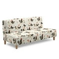 thumbnail image 2 of Xoenoiee Rooster Chicken Floral Print Stretch Armless Futon Cover, Futon Mattress Cover with Elastic Bottom, Foldable Futon Slipcovers Washable Couch Cover, 2 of 7