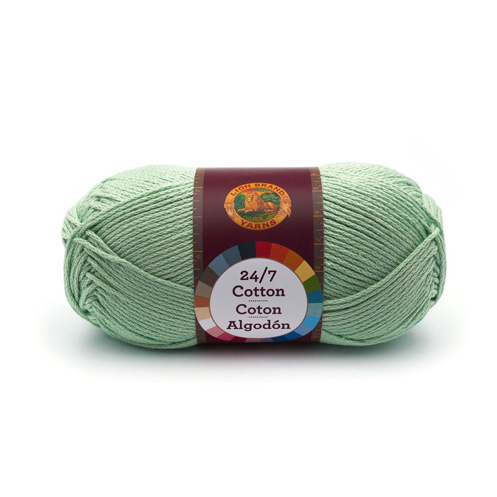 Lion Brand Mint Green Cotton Knitting Yarn, 186 yards long Walmart