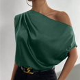 thumbnail image 4 of Afdoent Blouses For Women Solid Color Sleeveless Shirt With Irregular Shoulders One Neck Pullover Summer Outfits 2025, 4 of 6
