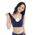 thumbnail image 6 of ATOYSOY Plus Size Sports Everyday Bra Breathable Push Up Underwear Wireless Seamless Support Full Coverage Silk Workout Running Gym Yoga Girls Teens Comfy Bra Blue, 6 of 9