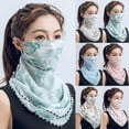 thumbnail image 5 of D GROEE Women Sun Face Cover Colorful Flower Print Chiffon Neck Gaiter Face Wrap Non Slip UV Scarf Neck Face Cover Shawl, 5 of 6