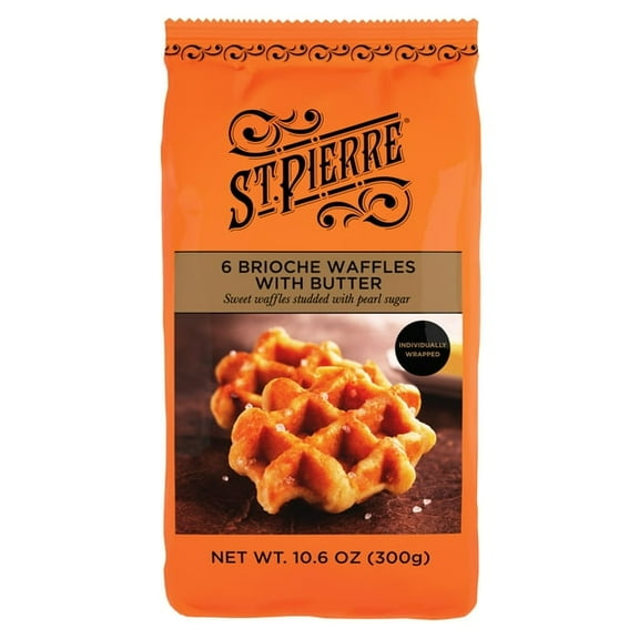 St. Pierre Belgian Waffles with Butter, 6 ct pack of 1
