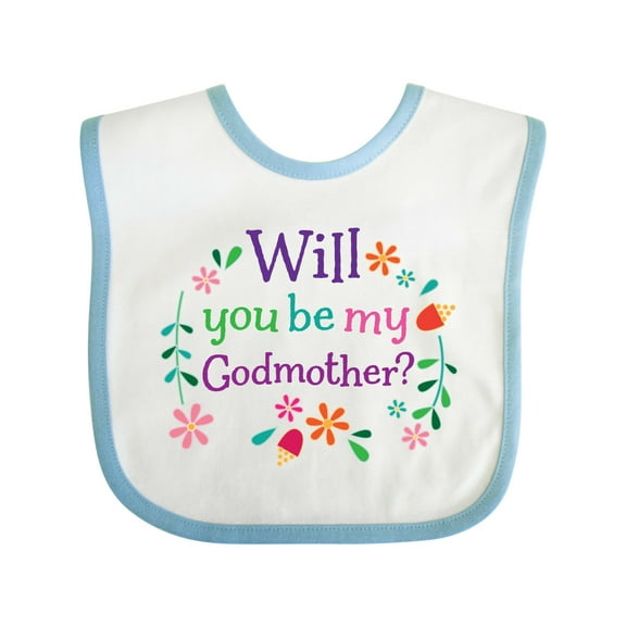 Inktastic Will You Be My Godmother Proposal Boys or Girls Baby Bib