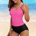 thumbnail image 4 of CONZONE Womens Period Tankini Sets 2 Peice Swimsuits for Women Menstrual Leakproof Swim Bottoms Solid Color Lightweight Summer Beach Bathing Suits, 4 of 7