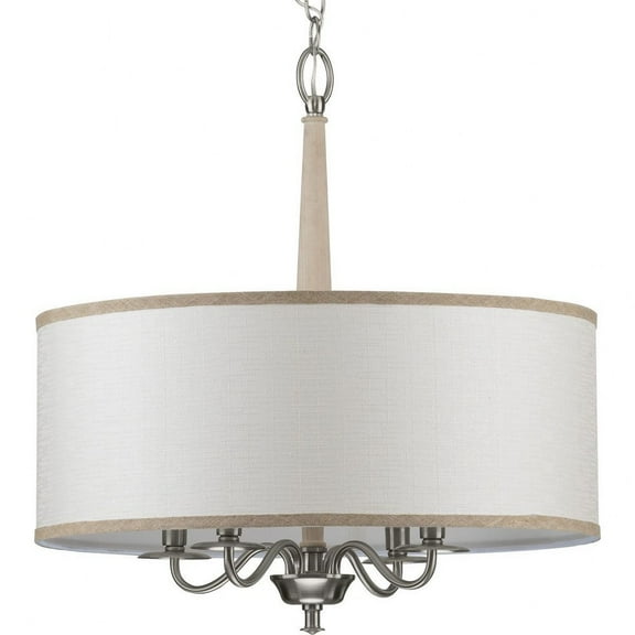 P400218-009-Progress Lighting-Durrell - Chandeliers Light - 4 Light - Drum Shade in Coastal style - 21 Inches wide by 22.5 Inches high-Brushed Nickel