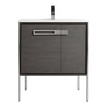 thumbnail image 2 of Fine Fixtures  Oakville Bathroom Vanity  with White Ceramic Sink Black Coal Oak - Chrome Hardware 30 Inch, 2 of 8