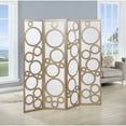 thumbnail image 4 of Roundhill Furniture Arvada 4-Panel Wood Room Divider w/Circle Pattern in Gold, 4 of 4