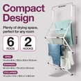 thumbnail image 3 of BLACK + DECKER Over-the-Door Telescopic Clothes Drying Rack, Expandable, Stainless Steel, 2-Tier, Space-Saving Indoor Design, 3 of 9