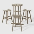thumbnail image 6 of WestinTrends Malibu Outdoor Patio Bar Height Table and Bar Stool 4-Piece Dining Set, Weathered Wood, 6 of 8