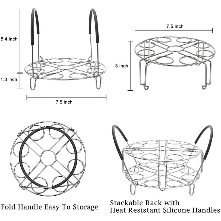 Egg Steamer Rack Trivet with Heat Resistant Handles for Instant Pot  Accessories