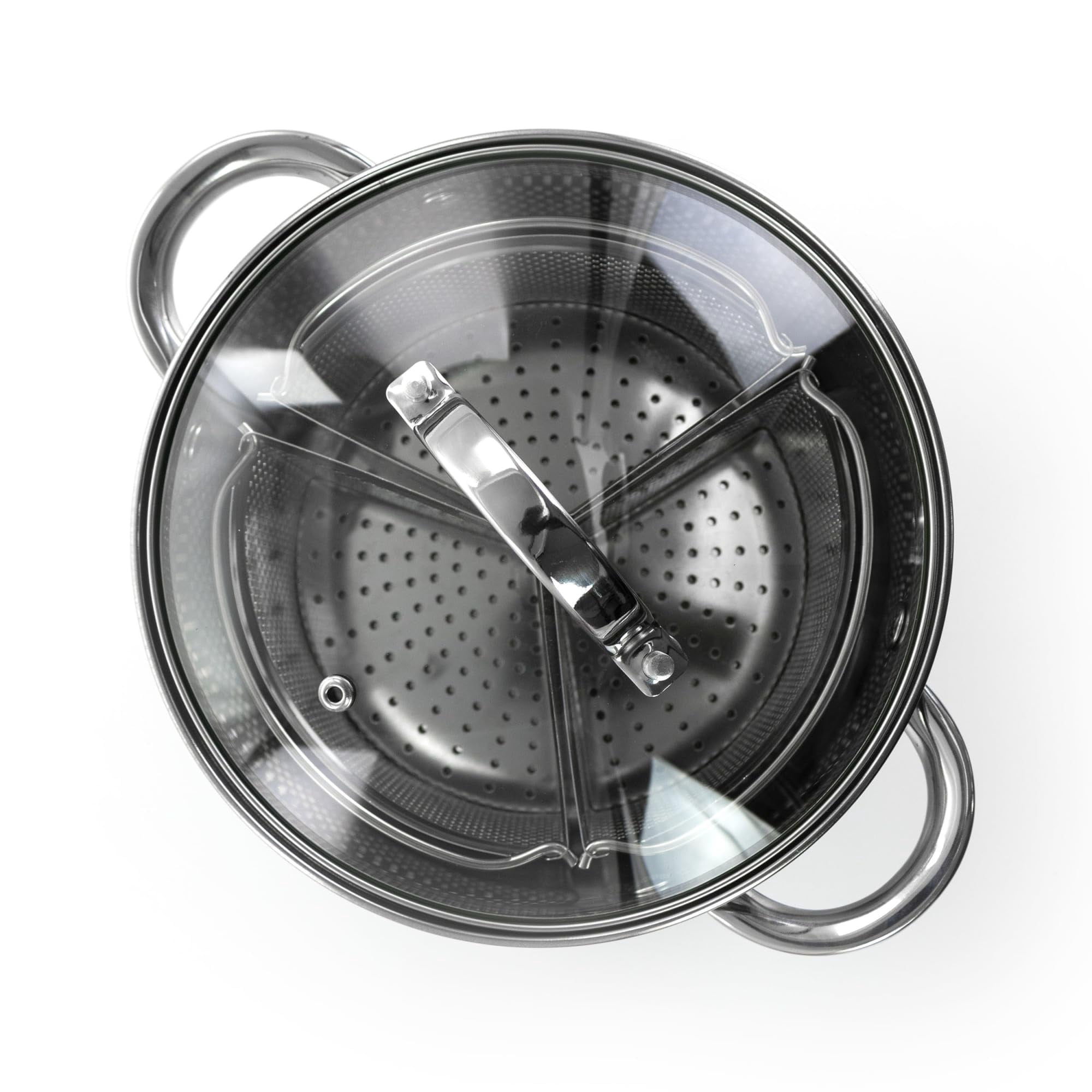 Oster Sangerfield 5 Piece 4 Quart Stainless Steel Dutch Oven with Lid and 3-Section Dividers