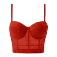 thumbnail image 5 of Corset Tops for Women Crystal Mesh Going Out Camisole Crop Top Date Night Summer Fashion Party Cami Tanks (XL, Red|Mesh), 5 of 6