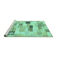 thumbnail image 2 of Ahgly Company Machine Washable Indoor Rectangle Abstract Turquoise Blue Modern Area Rugs, 5' x 7', 2 of 4