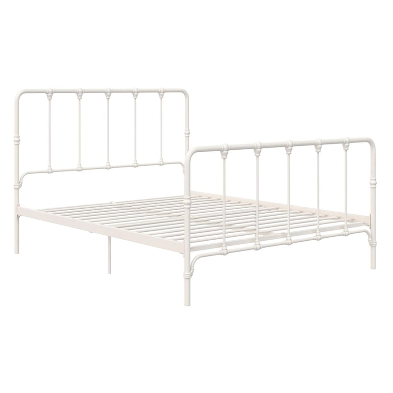 Likehome Lida Farmhouse Metal Bed With, White Wrought Iron Bed Frames