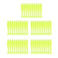 thumbnail image 1 of Lot de 50 leurres de pêche en plastique souple de 5 cm, queue en T, appâts pour vers, accessoires de pêche, jaune, 1 of 4