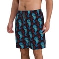thumbnail image 2 of Kdxio Blue Seahorse Pattern Mens Casual Shorts - Drawstring Summer Beach Sports Shorts for Men, 2 of 9