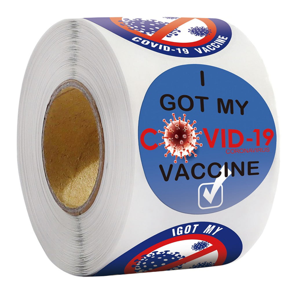 I Got My Covid-19 Vaccine Stickers 500 Stickers 1.5 inch Diameter Covid-19 Vaccine Stickers Flu Shot Stickers Round Labels on a Roll Waterproof White Covid Vaccinated Round Labels Stickers