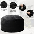 thumbnail image 3 of SAZYY Large 3.5’ Bean Bag Chair for Kids, Teens, Adults, Memory Foam, Easy to Clean Washable Soft Suede Cover, Reinforced Zipper, Perfect for Living Room, Den, Bedroom, or Dorm, Black, 3 of 5